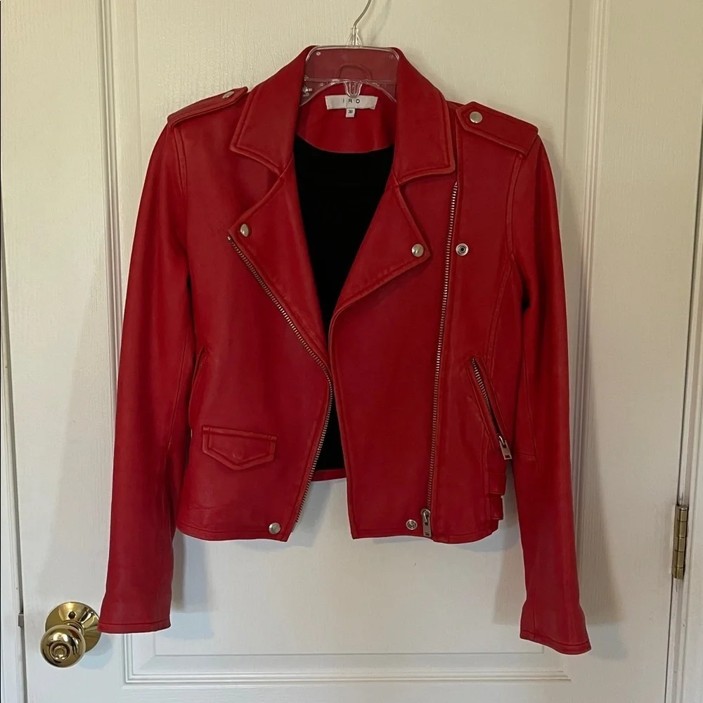 IRO Red Moto Jacket